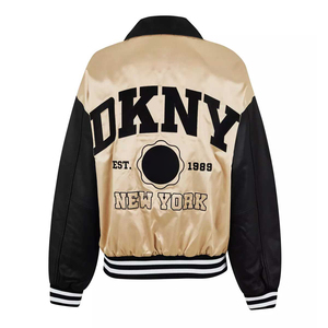 OEM personalizado Vintage College Baseball Varsity chaqueta para las mujeres bordado Letterman estilo personalizado mangas de cuero chaquetas de Bombardero - Product Image 2