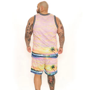 Ensemble d'entraînement décontracté Ensemble de shorts deux pièces Maillots de sport de meilleure qualité pour hommes Vêtements de fitness Ensemble débardeurs et shorts unis - Product Image 6