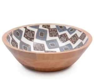 Bol à salade en bois de manguier naturel avec impression émaillée, utilisation polyvalente, meilleure qualité, cuisine, logo personnalisé, taille personnalisée - Product Image 4