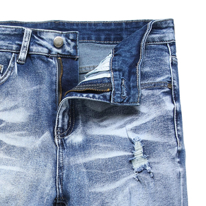 กางเกงยีนส์ขาสั้นสำหรับผู้ชายกางเกงขาสั้นผ้าเดนิมผ้าฝ้ายสีพื้นสไตล์ใหม่ล่าสุด100% - Product Image 5