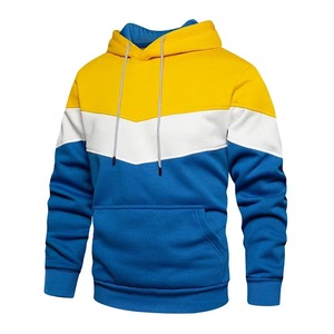 Sweat-shirt ample et décontracté en molleton pour homme, sweat à capuche avec imprimé patchwork, streetwear chaud taille XS - Product Image 4