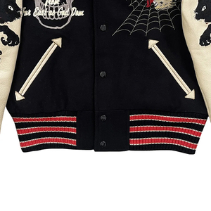 แจ็คเก็ตวาร์ซิตี้สไตล์ยูนิเซ็กซ์สุดฮิตปี 2026 สไตล์สตรีทสำหรับผู้ชาย  ตกแต่งด้วยผ้าขนสัตว์เชนิลล์  แขนหนัง  แจ็คเก็ตเลตเตอร์แมน - Product Image 3