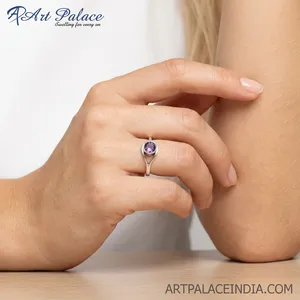 Anillo de Plata 925 con Amatista para Mujer, Estilo Clásico, Uso Diario, Art Palace - Product Image 2