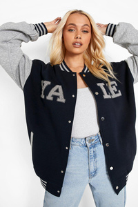 Precio de fábrica, chaqueta de bombardero Yale Varsity para mujer, chaqueta de béisbol para mujer, Chaqueta corta de lana y Letterman para mujer - Product Image 3