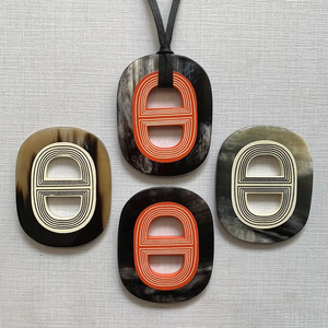 Gran oferta colgante de cuerno personalizado Nueva joyería chapada en moda con Color Chapado en naturaleza para regalos de fiesta de boda - Product Image 5