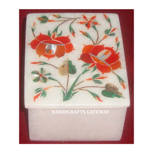 Colorful Handmade Marble Inlay Boxes for Home Decoration and Wholesale Marble Inlay <b>Ramadan</b> Festival <b>Gift</b> <b>Box</b> - Product Image 1