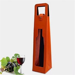 Soporte para botella de vino de piel vegana de imitación más vendido cubierta de contenedor caliente/frío/bolsa de caja elegante bolsa de transporte de vino para bañeras - Product Image 1