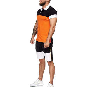Ropa activa de la mejor calidad, cuello vuelto, manga corta, bloque de Color, ropa deportiva, entrenamiento, cómoda y transpirable de algodón - Product Image 6