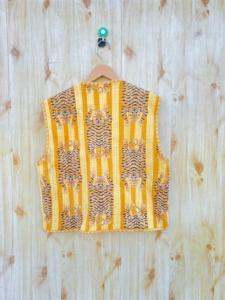 เสื้อถักโบฮีเมียนทรงสองแถวมีกระเป๋าระบายอากาศกันรอยยับสำหรับผู้หญิงทำด้วยมือ - Product Image 4