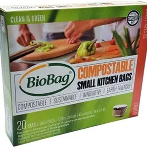 BioBag <b>Small</b> <b>Compostable</b> and Biodegradable Kitchen Bags for Food Scraps, 10 Litre, 20 Count - Product Image 1