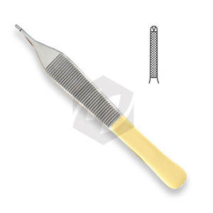 Pince en carbure de tungstène Adson à usage professionnel 1x2 dents 6 pouces Instruments chirurgicaux en acier inoxydable antirouille Source d'alimentation manuelle - Product Image 1