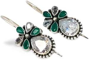 Women's <b>Drop</b> Earring Natural Green Onyx Gemstone December Birthstone Engagement Handmade Jewelry 925 Sterling Silver Earring - Product Image 2