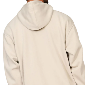 Sweat à capuche beige pour homme en coton molletonné, sweat-shirt à capuche uni décontracté, vêtements d'hiver, style streetwear, mode, vente en gros, personnalisable - Product Image 6