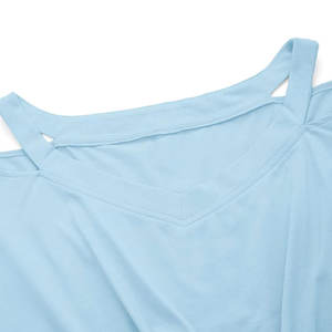 Venta al por mayor Tarifa Mujeres New Deisgn Cuello redondo Liso En blanco Mangas cortas Mujeres Crop Top Camisetas - Product Image 2