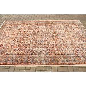 Tapis vintage 5,6 x 9,1 pieds, grand tapis turc, tapis oriental marron orangé - Product Image 3