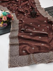 Calidad de exportación India Excelente calidad Crujiente suave con bordado Saree Fabricante de Surat - Product Image 2