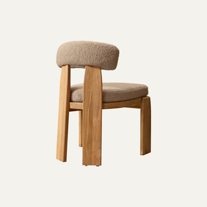 Modern Ergonomic Curved Back Solid Teak Wood <b>Dining</b> <b>Chair</b> for Home Hotel Apartment Villa Use - Product Image 4