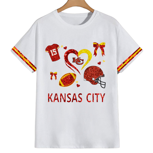 Custom Sports Game Day Design Custom Game Day Summer Oversized <b>Sequin</b> Embroidery T-shirts Plus Size Women <b>Tops</b> - Product Image 3