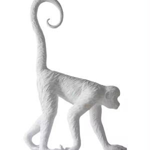 Sculpture de singe blanc massif pièce maîtresse décorative intérieure Figurine d'argent massif de vente chaude Statue de pelouse de jardin décorative - Product Image 1