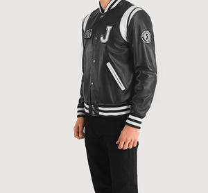 Veste Letterman haut de gamme avec manches en cuir originales et veste de baseball College Body en laine pour homme - Product Image 5