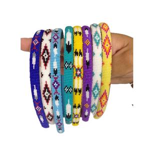 Bandeau de broderie perlée de style bohème pour un usage quotidien perles de rocaille broderie cristal strass haut bandeau perlé - Product Image 1