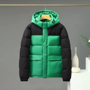 Chaqueta de plumón de pato de invierno para hombres y mujeres con superficie brillante con capucha Puffer Parka Coat para senderismo Air Shipping - Product Image 1