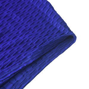 Respirant en gros femmes été 2 pièces à manches courtes Spandex matériel bleu couleur entraînement exercice fermeture éclair Yoga ensembles S à XL - Product Image 4