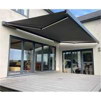 Auvent rétractable complet motorisé pour jardin, voiles d'ombrage en tissu acrylique, structure en alliage d'aluminium pour patio et balcon