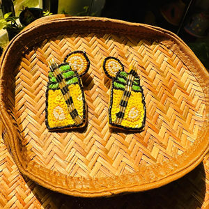 Handmade Embroidered Seed Bead Glass Shape <b>Fashion</b> <b>Drop</b> <b>Earrings</b> for Women and Girls Direct From India - Product Image 1