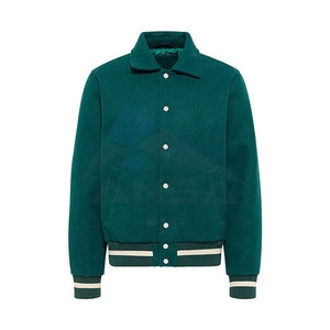 Chaqueta Universitaria Unisex Personalizada con Cuello Alto, Diseño Ligero y Ecológico de Alta Calidad en Color Verde, Estilo Casual Cómodo - Product Image 1