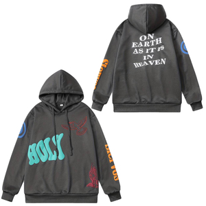 Sweats à capuche d'extérieur d'hiver en polaire épaisse personnalisée pour hommes, vêtements grande taille avec relief bouffant respirant 100% coton - Product Image 1