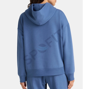Sudadera con Capucha para Mujer, 100% Algodón, Felpa, Invierno, Lavado Ácido, Estampado Frontal, Alta Calidad, Estilo Urbano, Corte Holgado, Personalizable OEM - Product Image 3