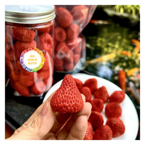 Fraises lyophilisées biologiques, collations saines au goût sucré et acidulé, sans OGM, fruits confits, fruits secs naturels sous vide - Product Image 2