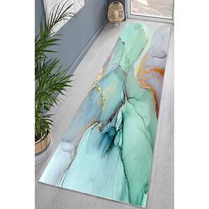 Tapis imprimé : moderne, décoratif, doré, mariage, marbre, grand, design coloré, tapis fin non tissé - Product Image 1
