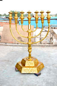 เชิงเทียนวัดโบราณทำด้วยมือเชิงเทียนโลหะชุบทอง7สาขาสำหรับตกแต่งบ้านและงานแต่งงาน - Product Image 5