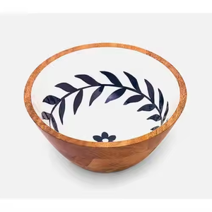 Cuencos de servir modernos para ensaladeras de madera decorativas 2025 hechas de madera de mango de primera calidad, perfectos para cuencos de almuerzo y cena. - Product Image 1