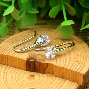 Orecchini Pendenti in Argento Sterling con Cristalli Fluttuanti - Product Image 2