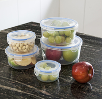 5 Stuks Lunchbox Herbruikbare Set Plastic Pp Food Grade Bpa-Vrije Ronde Plastic Voedselopslagcontainer Met Luchtdicht Deksel 5 Pce Set
