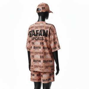 Conjunto deportivo de malla para mujer, 160 GSM, tela de poliéster que absorbe la humedad, corte holgado, logotipo sublimado, conjuntos para mujer 100% algodón - Product Image 5