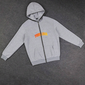 Sweat à capuche pull-over épais 370 g/m² en coton 100 % pour homme, coupe boxy courte, délavé à l'acide, effet usé, style streetwear, automne, molleton - Product Image 3