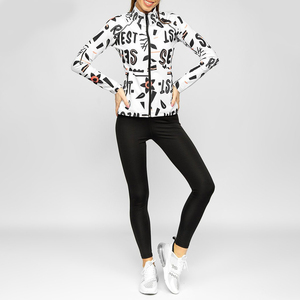 Ensemble de survêtement décontracté pour femme gris et blanc 2 pièces 2025 avec sweat-shirt et pantalon de survêtement à jambes larges - Product Image 1