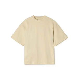 OEM personalizado 100% algodón 300GSM ácido lavado camiseta de talla grande serigrafía de gran tamaño hombres camisetas marrón - Product Image 5