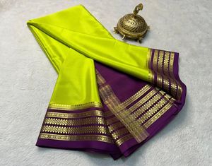Hermoso Sari de seda para mujer con Jari Weaving Chit Pallu y blusa de contraste para fiesta - Product Image 4
