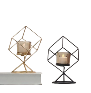 Juego de dos portavelas votivas de Metal de diseño clásico, votivas acabadas modernas para mesa de boda, portavelas de exportadores al por mayor - Product Image 1