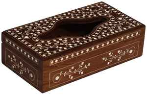 Incrustation d'os Décor de table luxueux Boîtes de maintien de mouchoirs Boîte à serviettes de finition accrocheuse hautement décorative à bas prix - Product Image 4