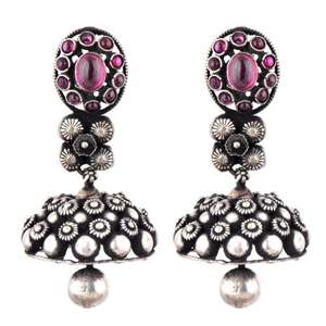 Pendientes de plata de ley con grabado para niñas, joyería hecha a mano de diseño precioso, 5,9 CM, NSJ-816/46028 - Product Image 1