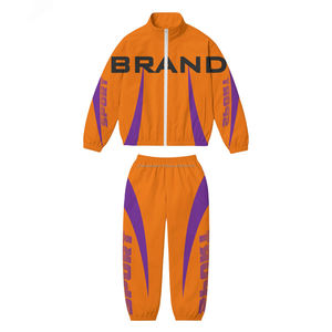 ชุดวอร์มกันลมแบบมีฮู้ดสำหรับฤดูใบไม้ร่วง  ผ้าไนลอน  ตัดต่อสี  กันน้ำ  พร้อมกางเกงขายาวสำหรับผู้ชาย - Product Image 4