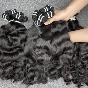 Nueva tendencia suelta onda profunda cabello humano vietnamita Natural crudo sin procesar trama única precio al por mayor - Product Image 2