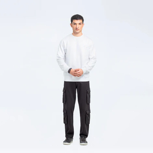 2025 automne Streetwear hommes sweat Polyester/coton mélangé épais polaire poids lourd coupe régulière impression personnalisée Logo haut - Product Image 2