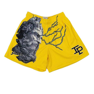 Pantalones cortos de baloncesto básicos de verano recortados para hombre, malla de poliéster de algodón liso Vintage, dos bolsillos con dobladillo lateral profundo, medio sólido - Product Image 2